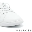 【MELROSE】美樂斯 簡約日常水鑽條彈性鞋帶牛皮QQ厚底休閒鞋(白)