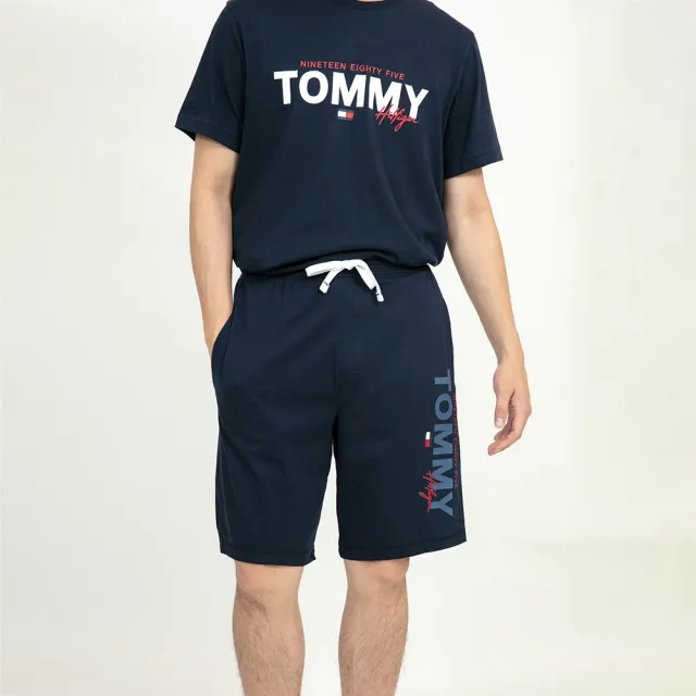 【Tommy Hilfiger】側邊LOGO 大尺碼 Tommy Hilfiger 短褲 棉短褲 鬆緊 無刷毛 鬆緊褲(棉短褲9193CA4)
