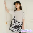 【UniKids】中大童裝短袖洋裝 可愛熊貓拼接設計 女大童裝 VW22005(熊貓)