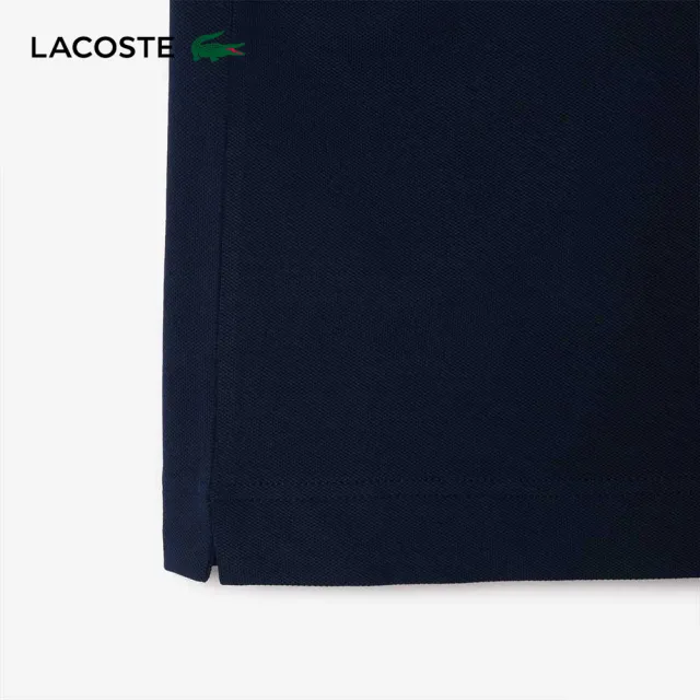 【LACOSTE】男裝-撞色滾邊短袖Polo衫(海軍藍)