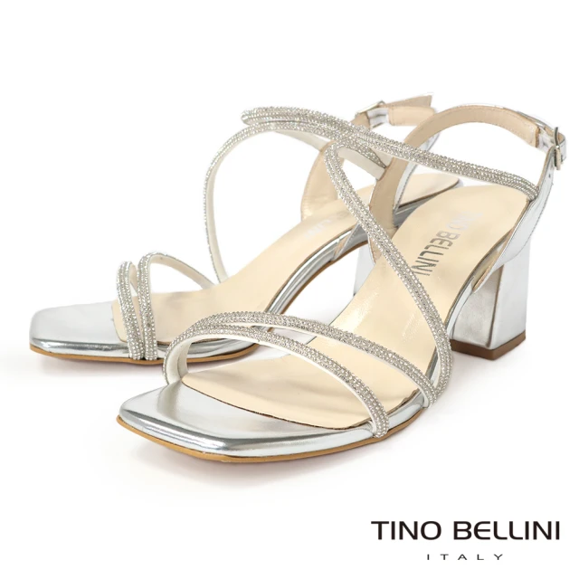 TINO BELLINI 貝里尼 義大利進口閃鑽高跟涼鞋FSLT030(銀色)