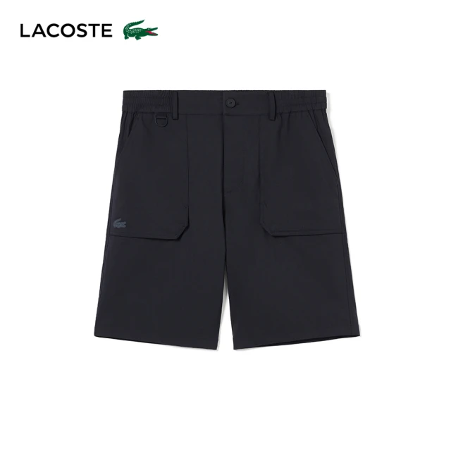 【LACOSTE】男裝-大口袋休閒工作短褲(深藍色)