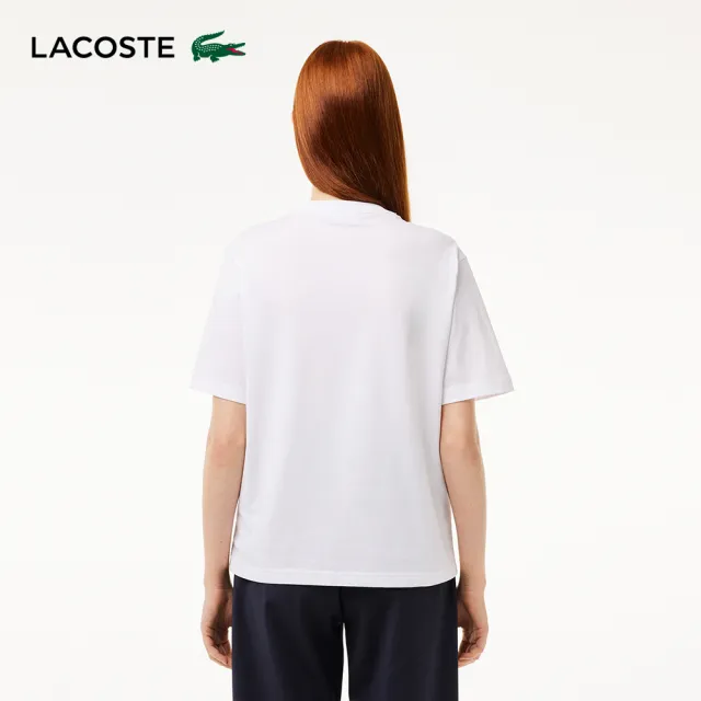 【LACOSTE】女裝-寬鬆版型輕質素色短袖T恤(白色)