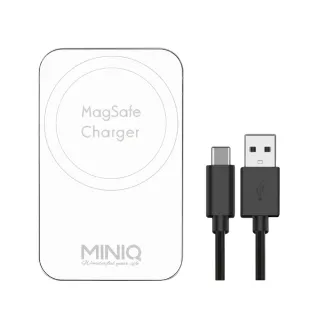 【MINIQ】輕薄迷你 15W磁吸無線充電器 PD急速充電(附車用磁吸夾｜磁吸貼片｜Type-C 充電線)