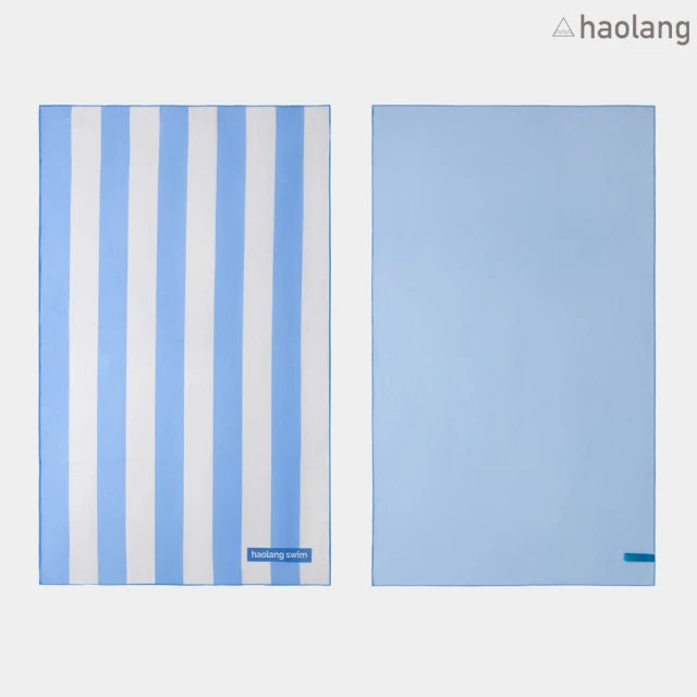 【haolang 浩浪】藍條紋超吸水運動浴巾(H44905-F)