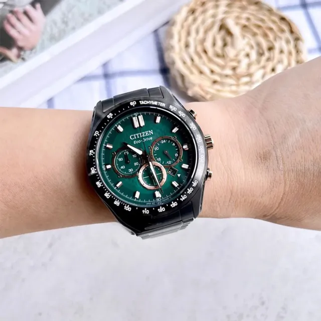【CITIZEN 星辰】Chrongraph系列 CA4536-86X 亞洲限定 熊貓款 光動能 格紋錶盤 男錶 手錶