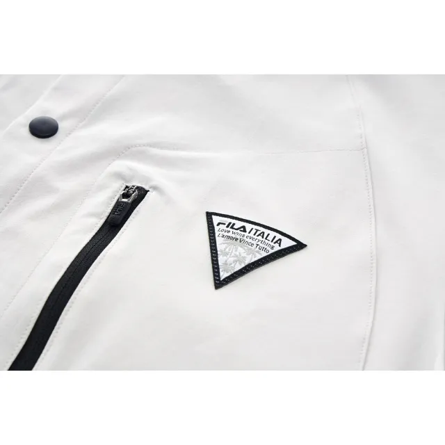 【FILA官方直營】男短袖平織襯衫-淺灰(1WSY-1103-GY)