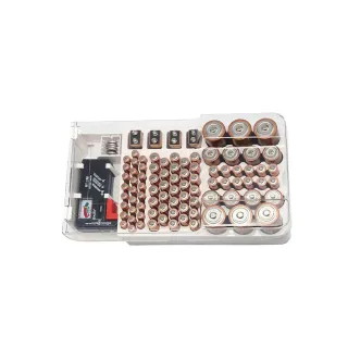 【居然好日子】電池收納盒 檢測電池 電池檢測器 大容量(電池容量 電池盒 存放盒 附電量測試儀)