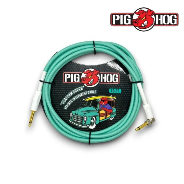 【PIG HOG】終身免費保固 10呎編織樂器導線 白色導線頭／原廠公司貨 品質保證(吉他導線 貝斯導線 PCH10)