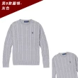 【RALPH LAUREN】RL POLO 經典圓領刺繡小馬純棉麻花針織毛衣 上衣-多色組合(平輸品/必備百搭)