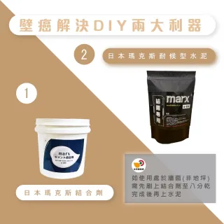 【台灣雞絲頭】日本瑪克斯耐候型水泥1L - 壁癌用 + 專用結合劑0.8L(水泥+結合劑_漏水、壁癌修復專用)