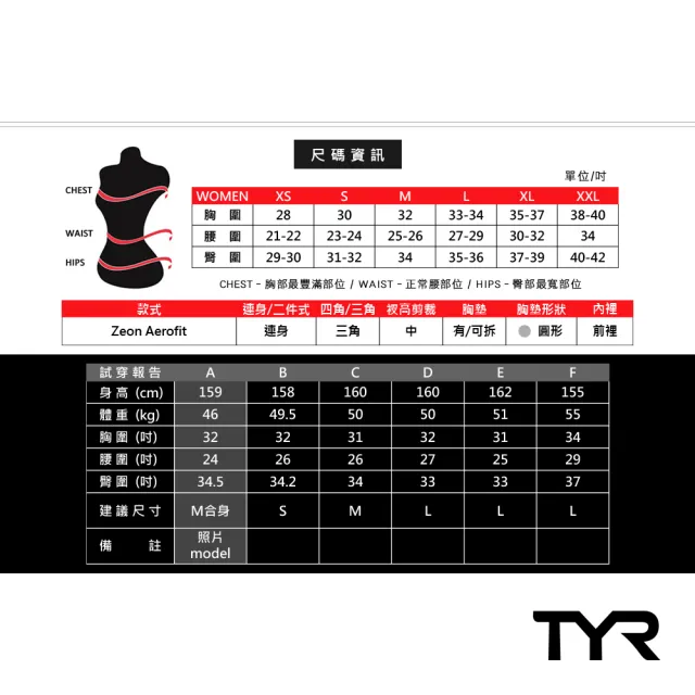 【TYR】泳裝 連身 修身款 Zeon Aerofit