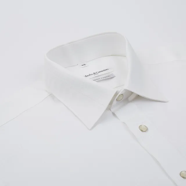 【ROBERTA 諾貝達】白色長袖襯衫-純棉舒適(德國素材 台灣製)