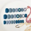 【Paula’s Nail 寶拉美甲】藍色馬卡龍 凝膠指甲貼片(指甲貼片 光療甲片 美甲貼片)