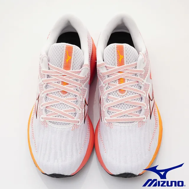 【MIZUNO 美津濃】WAVE RIDER 27一般型慢跑鞋(J1GD230371橘白-23-26cm)
