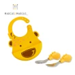 【MARCUS&MARCUS】大口吃飯學習餐具組(造型圍兜+握握叉匙)