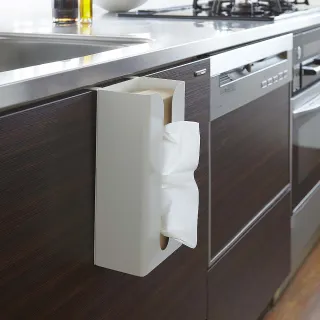 【YAMAZAKI】Plate面紙盒掛架-白(面紙盒/抽取式面紙盒/面紙盒/衛生紙盒)
