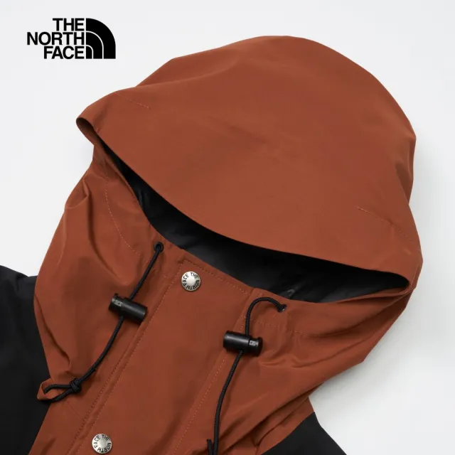 【The North Face 官方旗艦】經典ICON-北面男款紅棕色防水透氣防潑水舒適可調節連帽衝鋒衣｜5J5NQHO