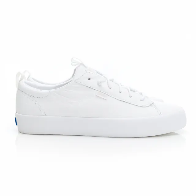 【Keds】KICKBACK 舒適免綁帶皮革休閒小白鞋-白(9213W123335)