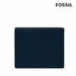 【FOSSIL 官方旗艦館】Anderson 波浪造型真皮零錢袋短夾-海軍藍 ML4579406(禮盒組附鐵盒)