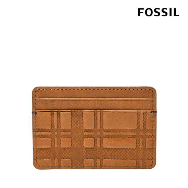 【FOSSIL 官方旗艦館】Bronson 真皮卡夾-焦糖色 ML4566235(禮盒組附鐵盒)