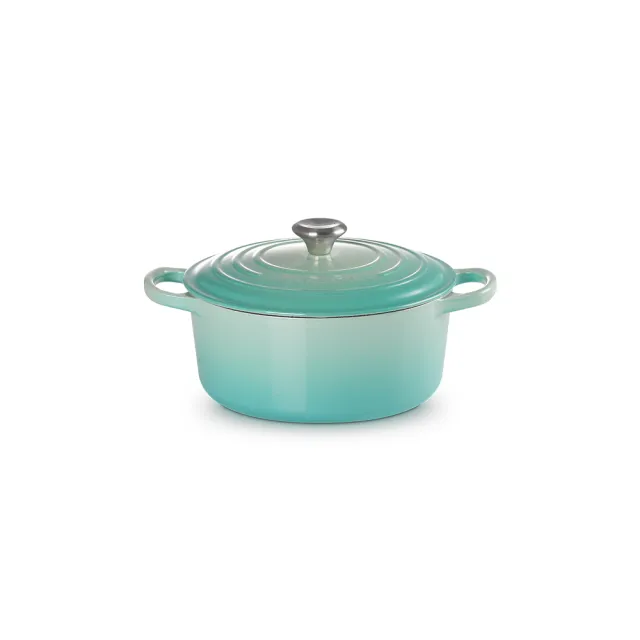 【Le Creuset】典藏琺瑯鑄鐵鍋圓鍋 20cm(薄荷綠-鋼頭)