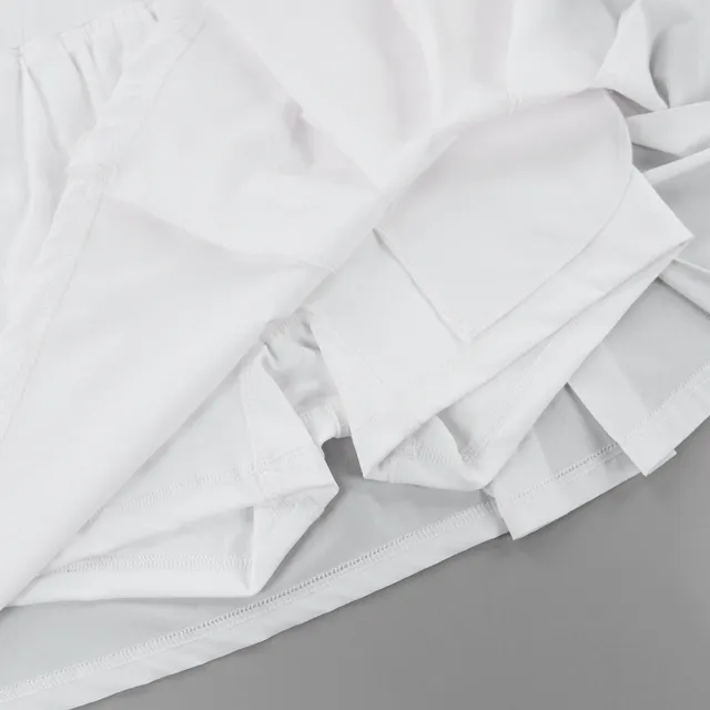 【YUANDONGLI 元動力】單邊百褶造型短褲裙(白色；S-L；4241192406)