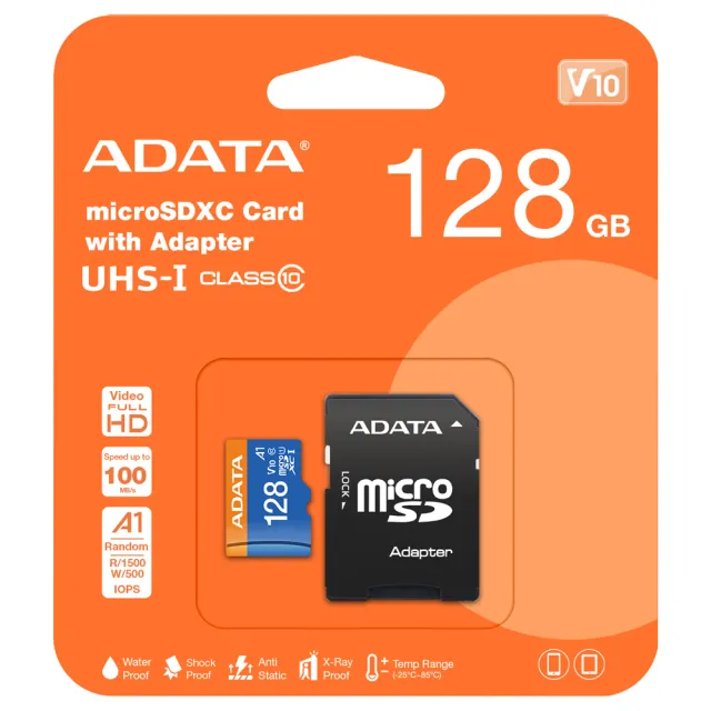 【ADATA 威剛】128GB microSDXC TF UHS-I U1 A1 V10 記憶卡