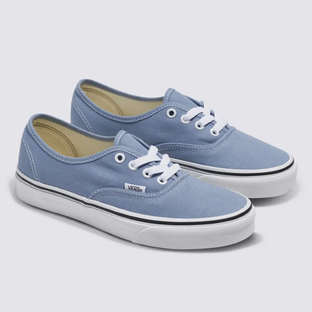 【VANS 官方旗艦】Authentic 男女款灰藍色滑板鞋/休閒鞋/帆布