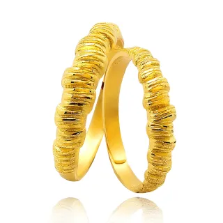 【歷代風華】水波系列對戒-波濤洶湧的愛 黃金戒指(金重1.89錢)
