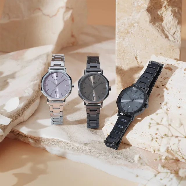 【CASIO 卡西歐】SHEEN 八角形錶圈 簡約時尚腕錶 送禮推薦 禮物(SHE-4554BD-8A)