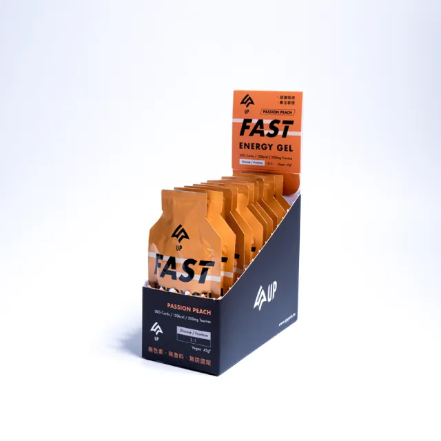 【UP Sports】UP FAST 能量果膠-百香蜜桃風味45g*10包