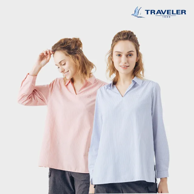 【TRAVELER 旅行者】24SS女款涼感吸排抗UV上衣_241TR717(涼感/消臭/吸濕排汗/抗UV/襯衫)