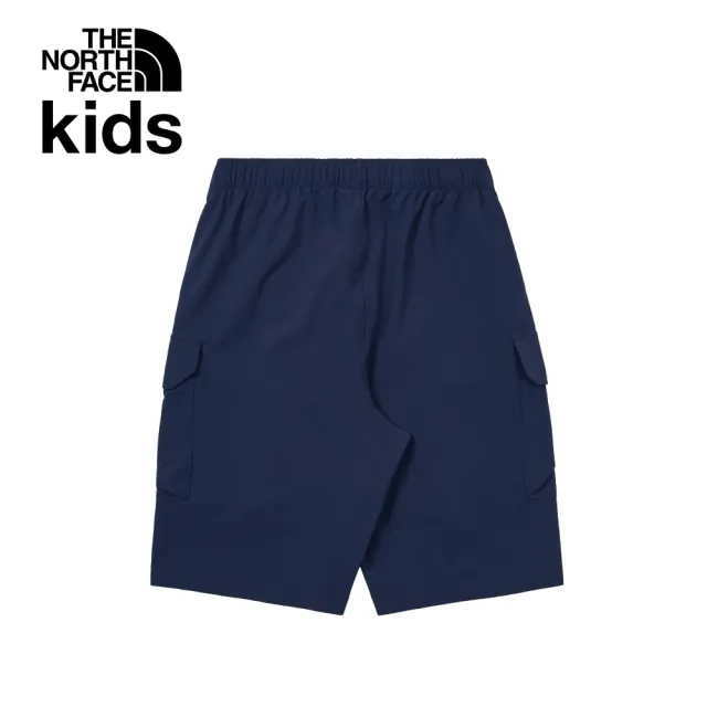 【The North Face 官方旗艦】北面兒童藍色吸濕排汗涼感休閒短褲｜899D8K2