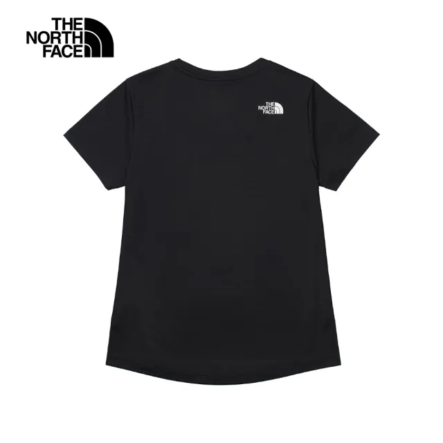 【The North Face 官方旗艦】北面女款黑色UPF防曬舒適短袖T恤｜83TYJK3(抗UV/排汗衫)