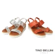 【TINO BELLINI 貝里尼】西班牙進口羊皮編織楔形涼鞋FSOT017(銀色)