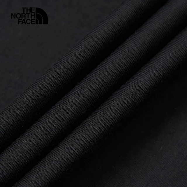 【The North Face 官方旗艦】北面男款黑色品牌標語LOGO休閒短袖T恤｜88GCJK3