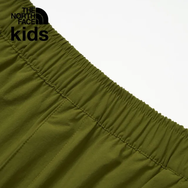 【The North Face 官方旗艦】北面兒童綠色吸濕排汗涼感休閒短褲｜899DPIB