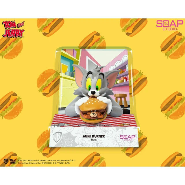 【Beast Kingdom 野獸國】湯姆貓與傑利鼠 迷你半身胸像 漢堡款(SOAP STUDIO CA904)