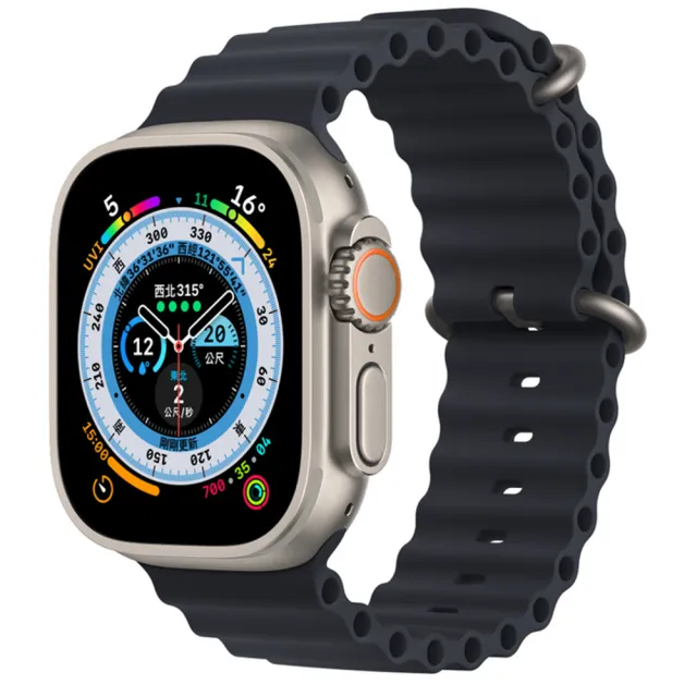 【Apple】S+ 級福利品 Apple Watch Ultra LTE 鈦金屬錶殼海洋錶帶(原廠保固中)