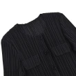 【OUWEY 歐薇】壓摺排釦圓領小外套(黑色；XS-M；3242394825)