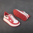 【Vecchio】真皮運動鞋/真皮復古圓頭休閒風百搭舒適運動鞋(紅)