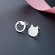 【925 STARS】純銀925不對稱可愛貓咪造型耳釘(純銀925耳釘 不對稱耳釘 貓咪耳釘)