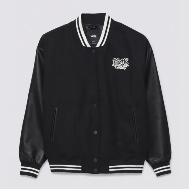 【VANS 官方旗艦】Varsity Club 男女款黑色長袖棒球外套