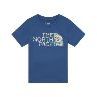 【The North Face】童 吸濕排汗防曬炫彩LOGO短袖T恤/吸濕排汗.防曬材質(88H6-HDC 藍色)