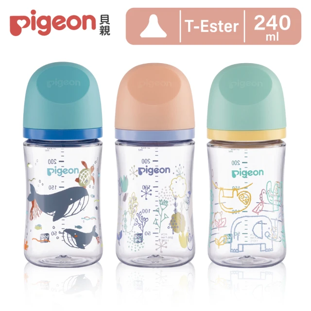 【Pigeon貝親 官方直營】第三代母乳實感T-ester奶瓶240ml(海洋世界/春日物語/非洲動物)