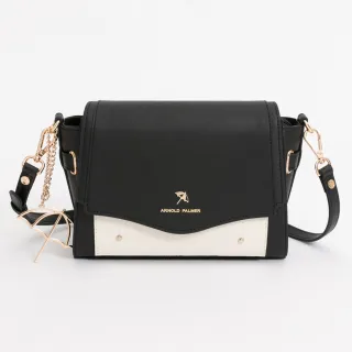 【Arnold Palmer 雨傘】翻蓋斜背包 High-end系列(黑色)