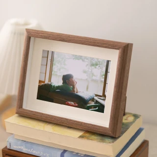 【紀錄回憶】日式木製7吋桌面相框(實木 拍立得 照片夾 相片框 展示架 明信片 畫框 桌立 相片牆 壁飾 畫框)