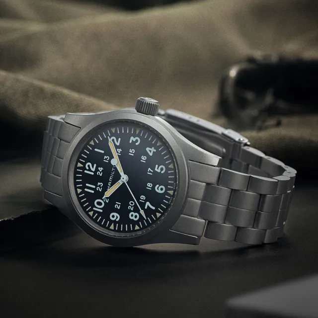【HAMILTON 漢米爾頓旗艦館】陸戰系列腕錶42mm(手動上鍊 中性 精鋼錶帶 H69439131)