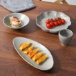 【Royal Duke】亞乳灰陶瓷三件組餐具(無菜單料理 淺口盤 湯碗 飯碗 中式 日式 法式)